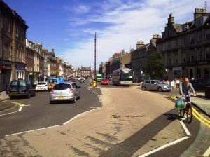 Montrose boasts the widest High Street in Scotland - albeit created by knocking down the row of houses in the middle and extending the gables on the houses at the sides