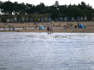 The beach at Wells-next-the-Sea - pine woods back the sandy beach and dunes making it a perfect beach for families although it is a mile from the town