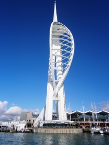The 115 m high Spinnaker Tower at Portsmouth, right next to Gunwharf Quay. Built as part of the Rennaisance of Portsmouth project and finally completed in 2005, it has been a great success.