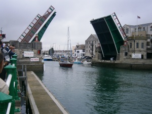 Weymouth has its lifting bridge, in this case to access the inner harbour.